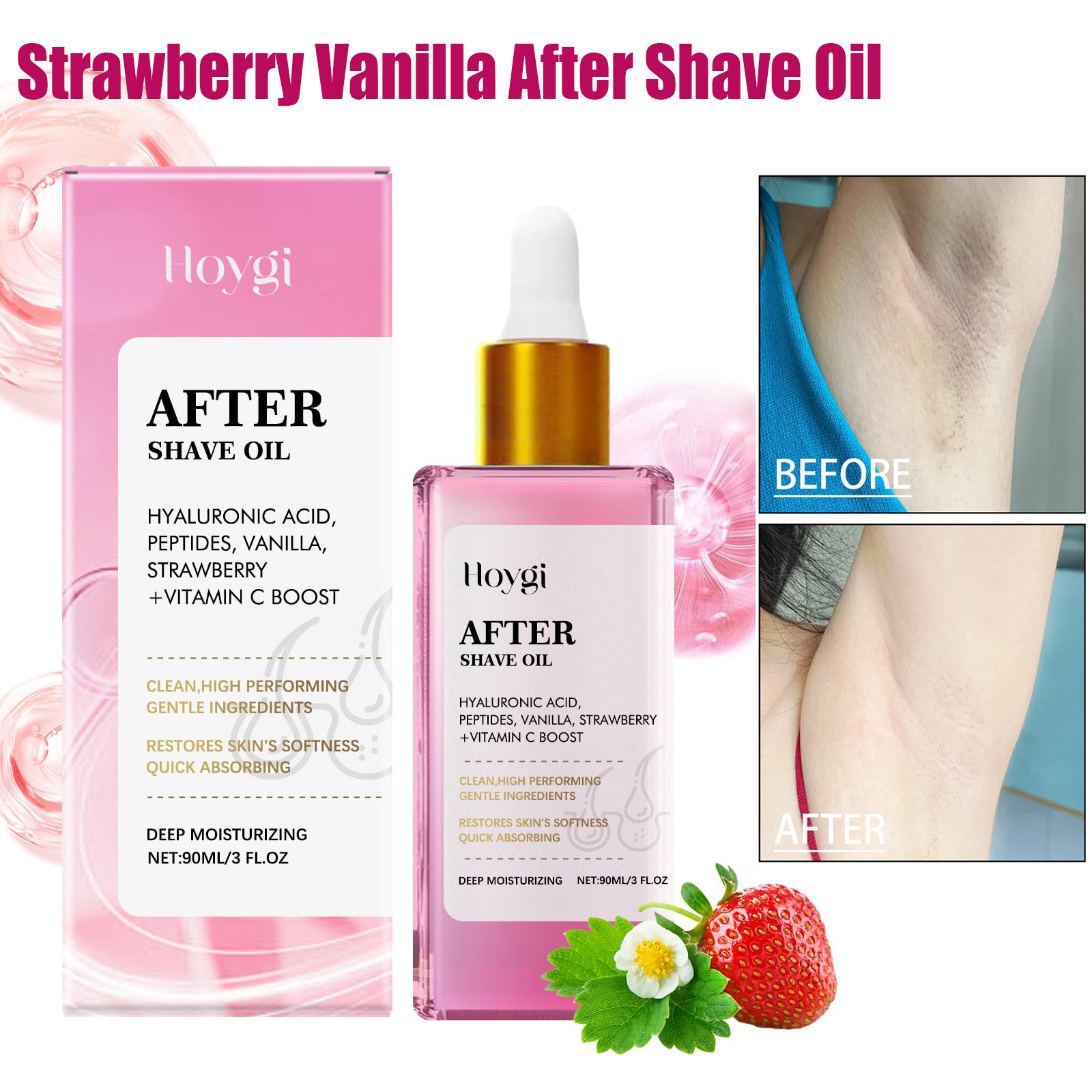 Hair Removal Cream - After Shave Oil Strawberry Scent Smoothing