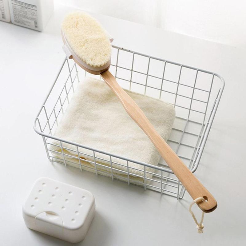 Dry Brush Body - Natural Bristles Back Scrubber With Detachable