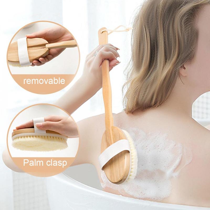 Natural Bristles Back Scrubber - Dry Brush Body 评论和价格