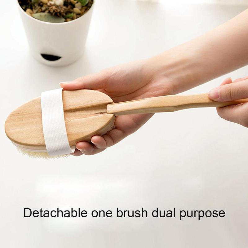 Natural Bristles Back Scrubber - Dry Brush Body 评论和价格