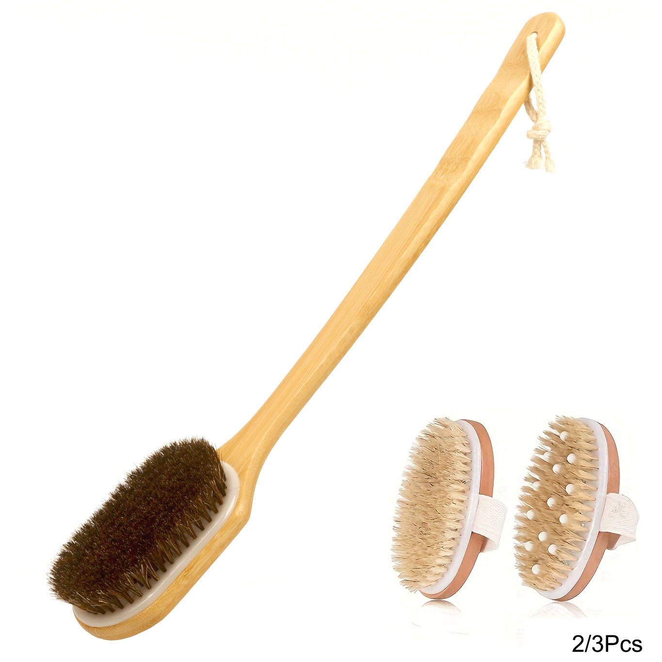 2/3Pcs Back Scrubber Brush for - Dry Brush Body 评论和价格
