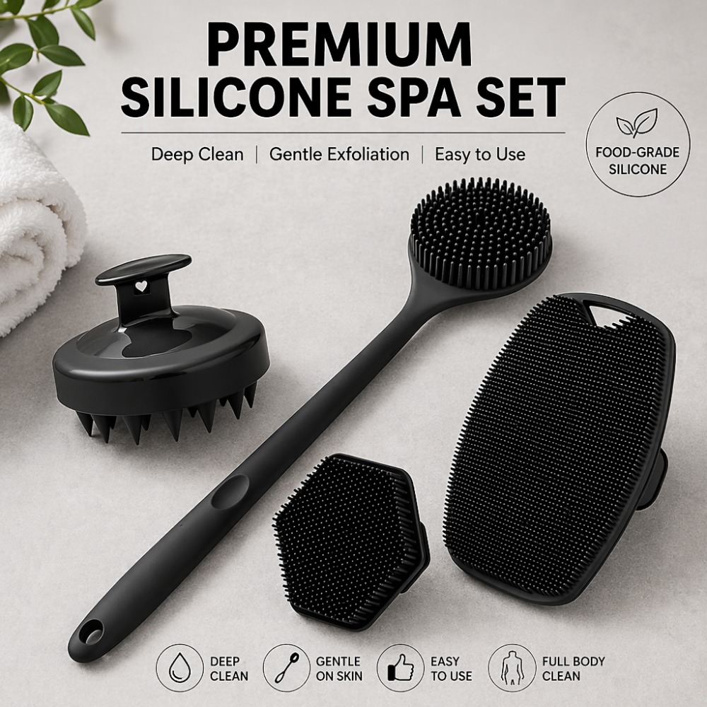 4PCS Set Silicone Body Scrubbe - Dry Brush Body 评论和价格
