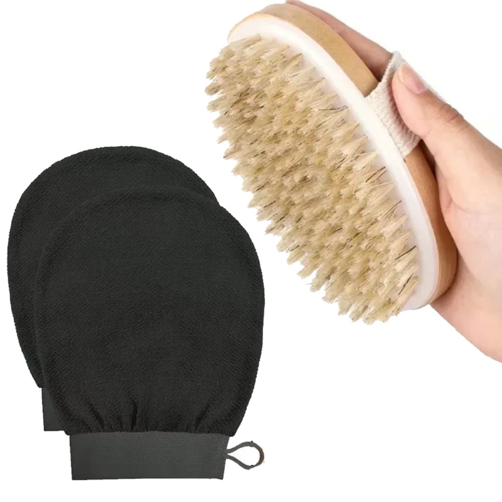 2Pcs Body Exfoliator Kit Dry B - Dry Brush Body 评论和价格